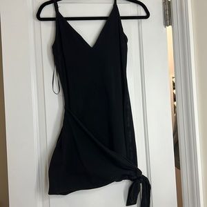 Black mini dress with tie